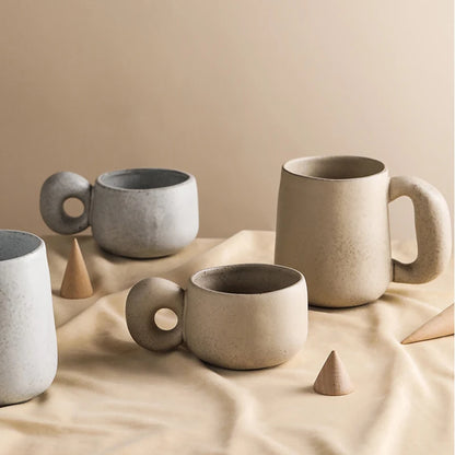 Japanese Stoneware Retro Coffee Mugs