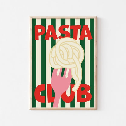 Food Art Quote Pasta Club Canvas