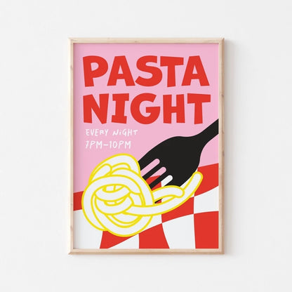 Food Art Quote Pasta Club Canvas