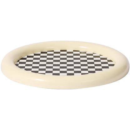 Aromatherapy Black and White Plaid Storage Tray