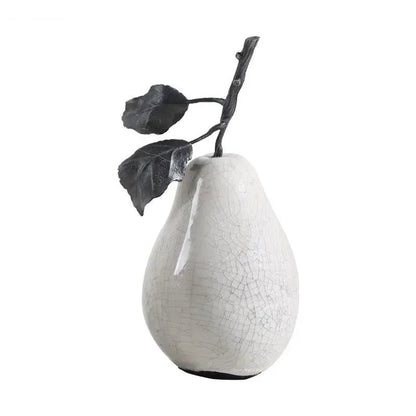 White Crack Ceramic Ornaments Apple&Pear