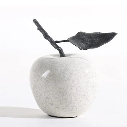 White Crack Ceramic Ornaments Apple&Pear